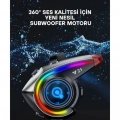 Y21 Rgb Işık Efektli Intercom Bluetooth Motosiklet Kask Kulaklığı Intercom Kulaklık