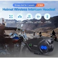 Y5x Rgb Işıklı Intercom 5 Kişi Bağlantılı 1000mah Motosiklet Bluetooth Kulaklık Seti