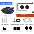 Y5x Rgb Işıklı Intercom 5 Kişi Bağlantılı 1000mah Motosiklet Bluetooth Kulaklık Seti