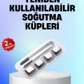 Yeniden Kullanılabilir 304 Çelik Metal Buz Küpleri 4lü Set