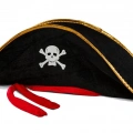 Yetişkin Boy Kadife Jack Sparrow Denizci Kaptan Jack Korsan Şapkası 50x20 Cm