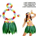 Yetişkin Hawaii Kostüm Seti - Yaprak Etek  Hawaii Set - 5 Parça