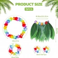 Yetişkin Hawaii Kostüm Seti - Yaprak Etek  Hawaii Set - 5 Parça