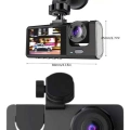 Yol Kayıt Araç Kamerası HD DVR 3 Kameralı 2.0in Ekranlı Ön İç Arka