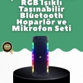 Yüksek Ses Güçlü Kablosuz Hoparlör  Karaoke Mikrofonlu