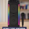 Yüksek Ses Güçlü Kablosuz Hoparlör  Karaoke Mikrofonlu
