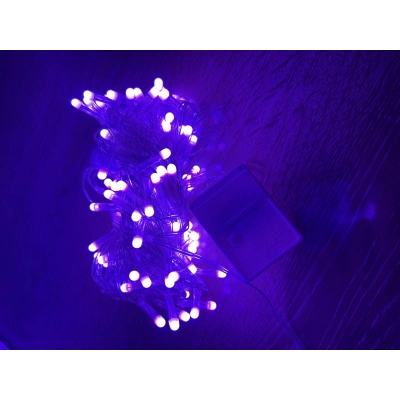 10m 100 Led Damla Uçlu Pembe Işık Şeffaf Kablo Mz-17-9