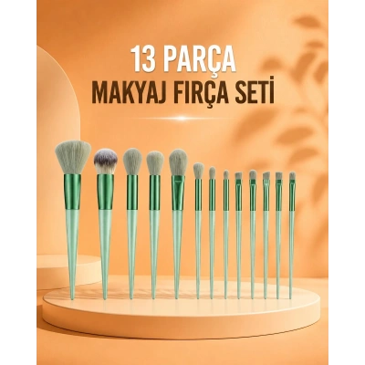 13 Parça Makyaj Fırça Seti Far Fırçası Allık Fırçası Yumuşak Uçlu