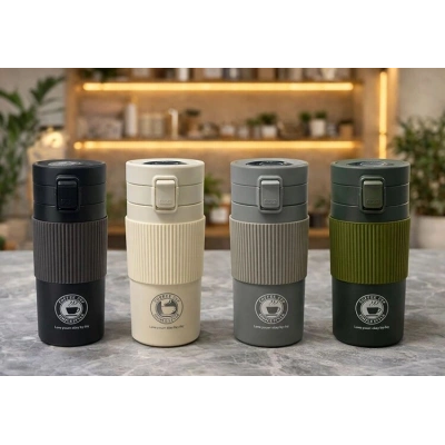 350 Ml Paslanmaz Çelik Termos Dereceli Mug - Sızdırmaz Kapaklı Çift Katmanlı Dereceli Termos  Alk4626