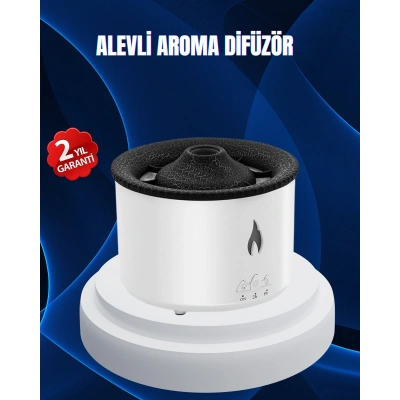 3D Alev Işıklı Aromaterapi Makinesi – 360 ml Su Kapasiteli Sessiz Difüzör