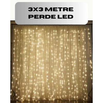 3x3 Perde LED Işık Şelale Model Özel Gün Dekoratif Aydınlatma