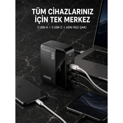 4 Portlu GaN Masaüstü Hızlı Şarj İstasyonu