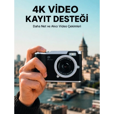 48 MP Dijital Kamera 4K Video Çekim Özellikli Kompakt Tasarım