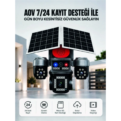 4G SIM Kartlı Uzaktan İzlemeli Akıllı Güvenlik Kamerası Çift Yönlü Ses