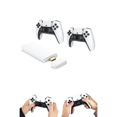 4K HD Görüntü Kaliteli Retro Game Stick 20000 Oyunlu Çift Kollu Beyaz Game Stick