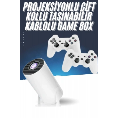4K Wireless Çift Kollu Kumandalı Oyun Projeksiyonu Retro Video Oyunu