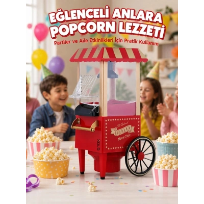 5 Dakikada Popcorn Hazırlayan Yağsız Patlatma Makinesi