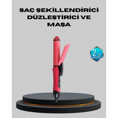 5 Kademeli Seramik Saç Düzleştirici – Düz ve Kıvırcık Mod, 26 mm Plaka, Profesyonel Saç Şekillendirme
