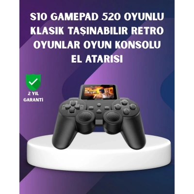 500 Dahili Oyunlu Taşınabilir Retro El Konsolu-2.4 inç Renkli Ekranlı