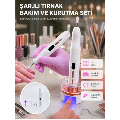6 Değiştirilebilir Başlık ile Çok Amaçlı Tırnak Bakım Seti