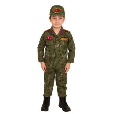 HERŞEYTREND Çocuk Asker Kıyafeti Single (Y.TSK)
