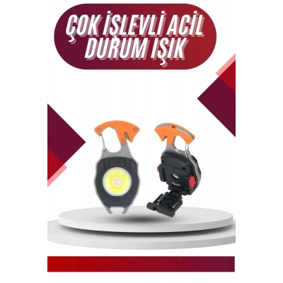 7 Modlu Mini Led Lamba Anahtarlık USB Şarjlı Kamp İçin Taşınabilir