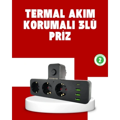 7 Portlu Çoklu Priz USB ve Type-C Girişli Akıllı Güç Ünitesi