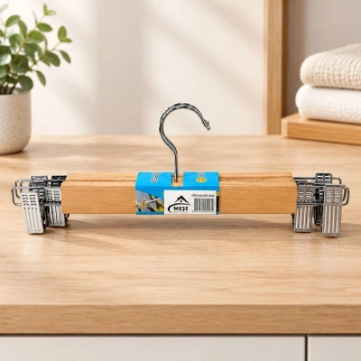 Ahşap Mandallı Etek Askısı 33 cm