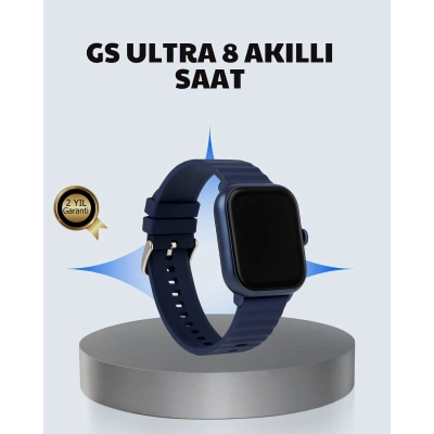 Akıllı Saat 360 mAh Çoklu Spor Modlu Lacivert Siyah Kordon