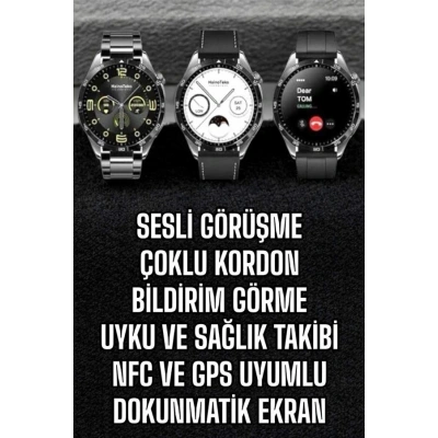 Akıllı Saat Titreşimli Pusula Nabız ve Tansiyon Ölçer NFC Uyumlu