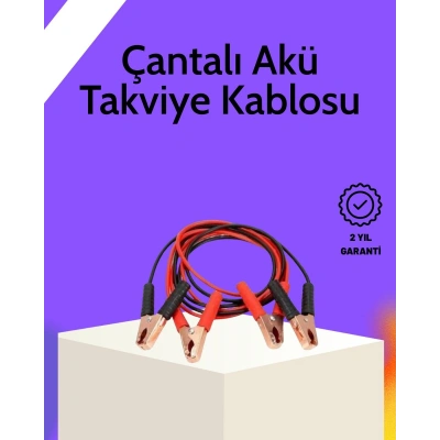Akü Takviye Kablosu 1200A İzoleli Büyük Maşalı 2m Dayanıklı