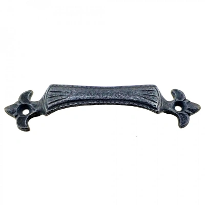 Antika Tarz Dekoratif Pirinç Lale Mobilya Kulbu - 27x115 Mm, Oksit