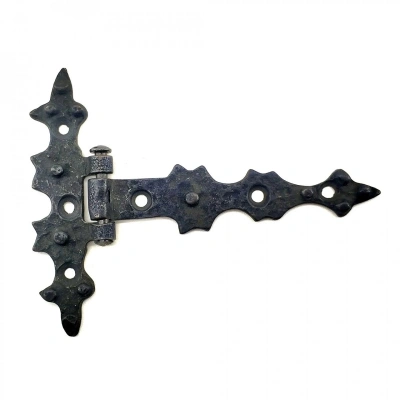 Antika Tarz Dekoratif Pirinç Yıldız Kuyruklu Menteşe - 85x110 Mm, Oksit