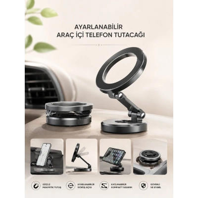 Araç İçi Telefon Tutacağı Manyetik Tasarım Ayarlanabilir