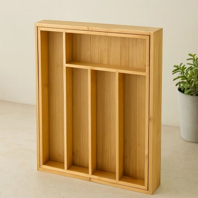 Bambu Çekmece Kaşıklık 7 Bölmeli Çok Amaçlı Organizer