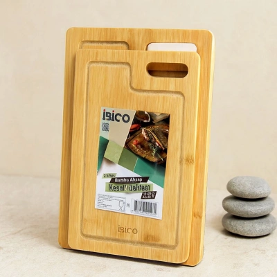 Bambu Kesme Tahtası Oval Kulplu