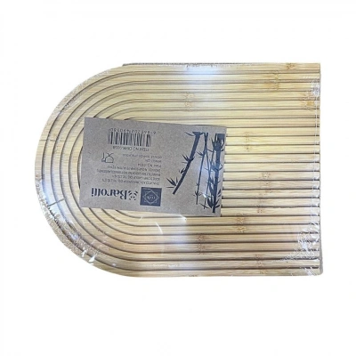 Bambu Oval Çizgili Sunumluk