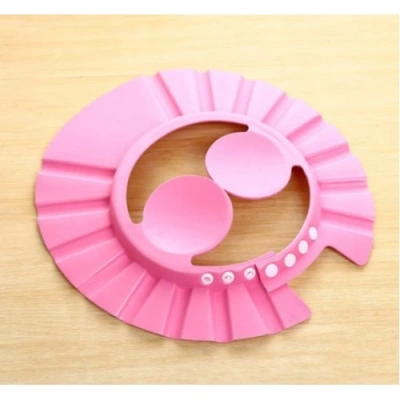 HERŞEYTREND Bebek Banyo Şapkası Düğmeli Kulaklıklı Pembe
