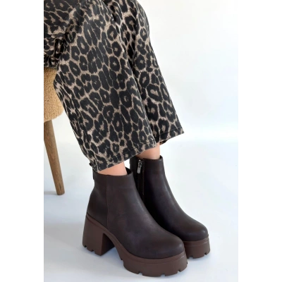 HERŞEYTREND Belay Acı Kahve Nubuk Topuklu Bot