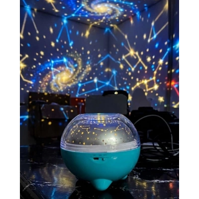 Çok Renkli LED Yıldız Projektör Gece Lambası Bluetooth Müzik Çalar ve Kumandalı Kontrol