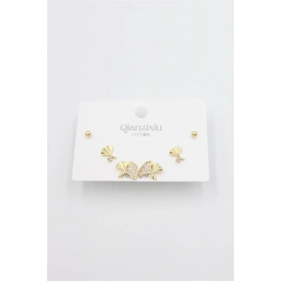 Çoklu Set Küpe - Altın