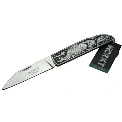 Cr 0102 Kamp Çakı 20 Cm - Balık Desenli Metal Sap, Kılıflı, Kutulu