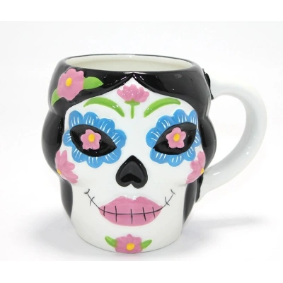Day Of The Dead Şeker Kurukafa Tasarımlı 3d Seramik Kupa Bardak Alk4893