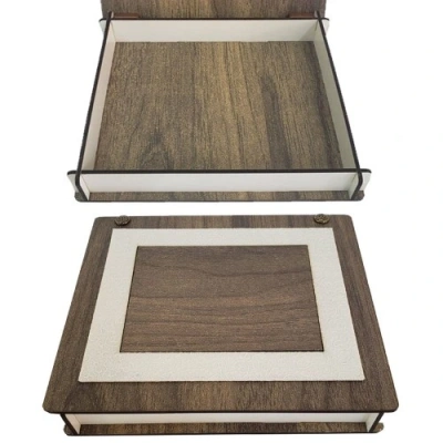 HERŞEYTREND Dekoratif Ahşap Derili Kutu