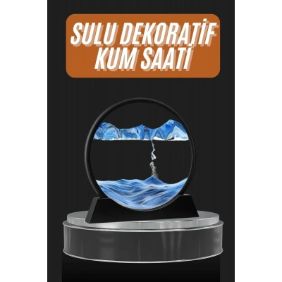 Dekoratif Sulu Kum Saati Ofis Masa Üstü Ev Yuvarlak Kum Saati