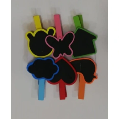 HERŞEYTREND Desenli Notlu Ahşap Mandal (6lı Set - 10 Paket)