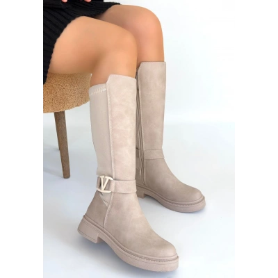 HERŞEYTREND Diona Bej Nubuk Çizme