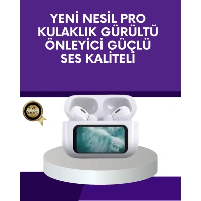 Dokunmatik Ekranlı Bluetooth Kulaklık ANC Gürültü Önleme Suya Dayanıklı