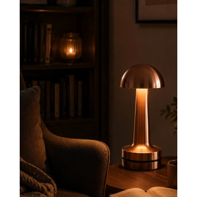 Dokunmatik Mantar Gece Lambası Bronz LED Masa Aydınlatması