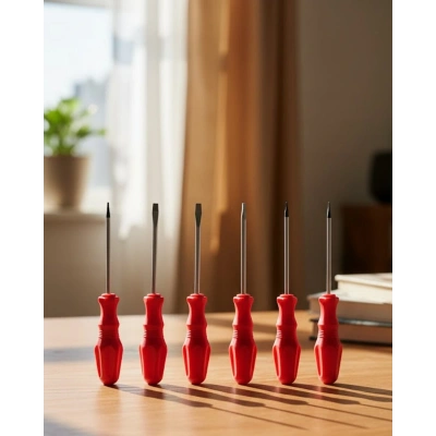 Düz ve Yıldız Başlıklı 7li Tornavida Seti Ergonomik Tutma